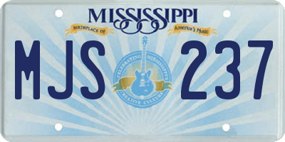 MS license plate MJS237