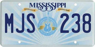 MS license plate MJS238