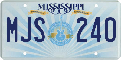 MS license plate MJS240