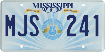 MS license plate MJS241