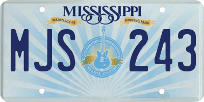 MS license plate MJS243