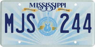 MS license plate MJS244