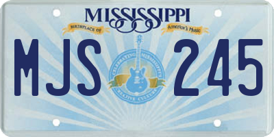 MS license plate MJS245