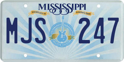 MS license plate MJS247