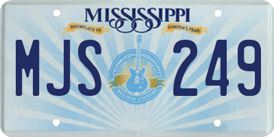MS license plate MJS249