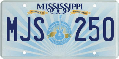 MS license plate MJS250