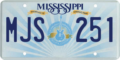 MS license plate MJS251