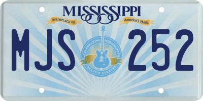 MS license plate MJS252