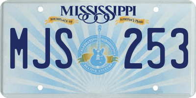 MS license plate MJS253