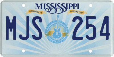 MS license plate MJS254