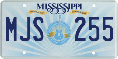 MS license plate MJS255