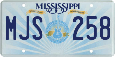MS license plate MJS258