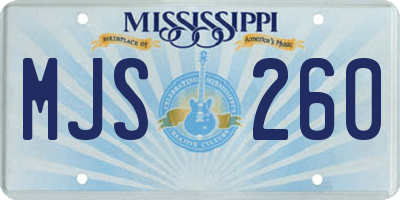 MS license plate MJS260