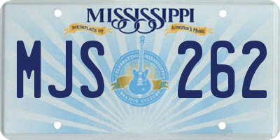 MS license plate MJS262