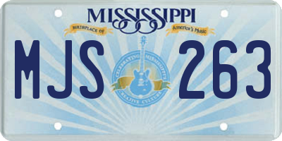 MS license plate MJS263
