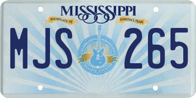 MS license plate MJS265