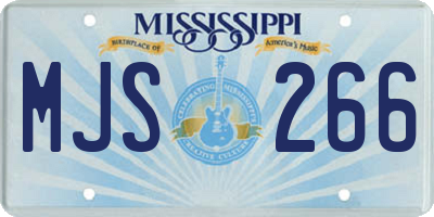 MS license plate MJS266
