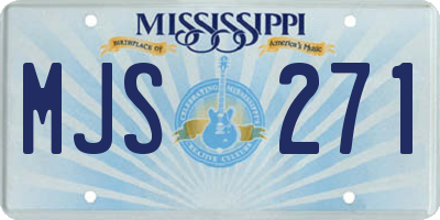 MS license plate MJS271