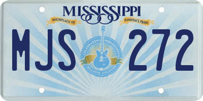 MS license plate MJS272