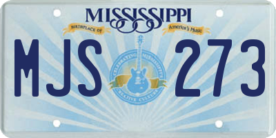 MS license plate MJS273