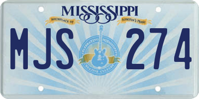 MS license plate MJS274