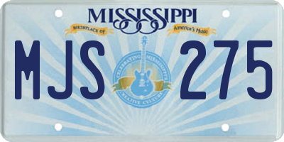MS license plate MJS275