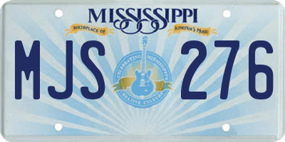 MS license plate MJS276