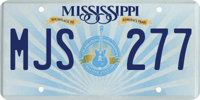 MS license plate MJS277
