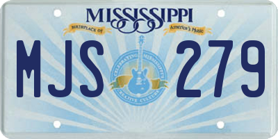 MS license plate MJS279
