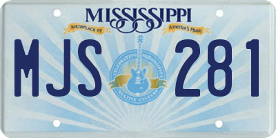 MS license plate MJS281