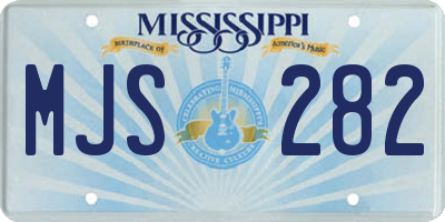 MS license plate MJS282