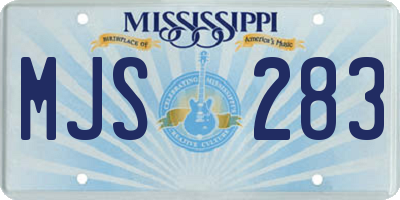 MS license plate MJS283