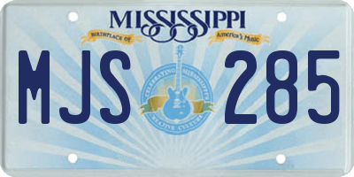 MS license plate MJS285