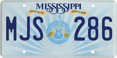 MS license plate MJS286