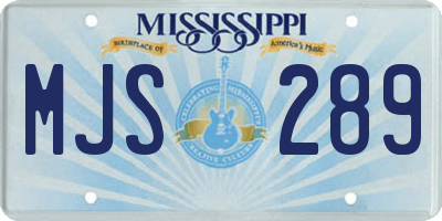 MS license plate MJS289