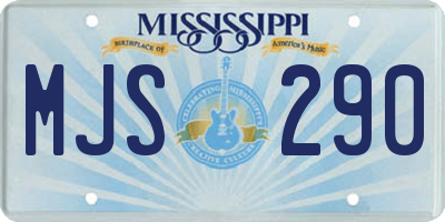 MS license plate MJS290
