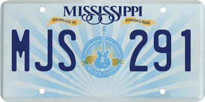 MS license plate MJS291