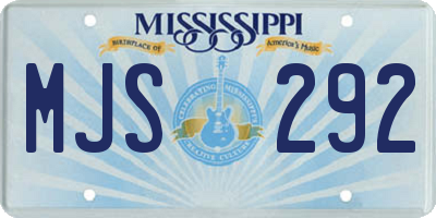 MS license plate MJS292