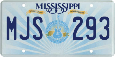 MS license plate MJS293