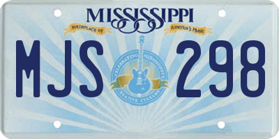 MS license plate MJS298