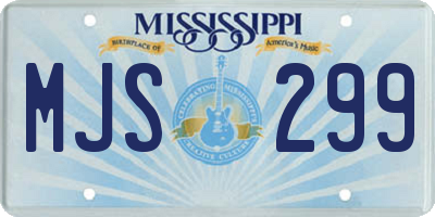 MS license plate MJS299