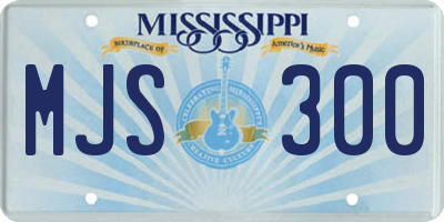 MS license plate MJS300