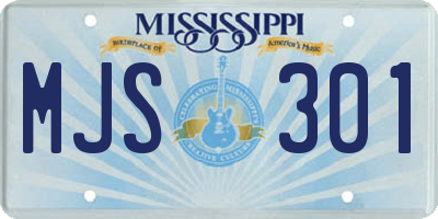 MS license plate MJS301