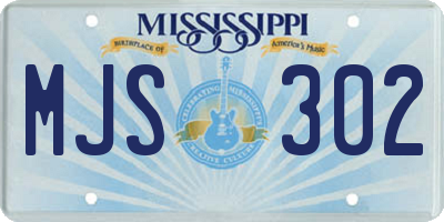 MS license plate MJS302