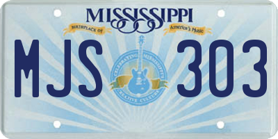MS license plate MJS303