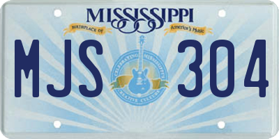 MS license plate MJS304