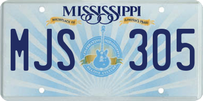 MS license plate MJS305