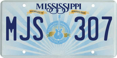 MS license plate MJS307