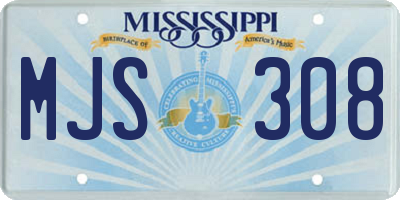 MS license plate MJS308