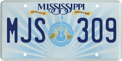 MS license plate MJS309